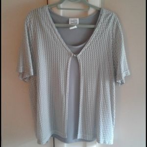 Silver short sleeve sweater